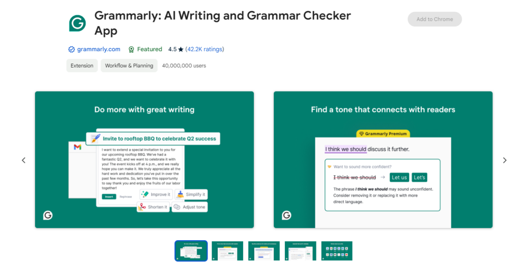 Use Grammarly's browser extension for seamless integration across all your online writing platforms.