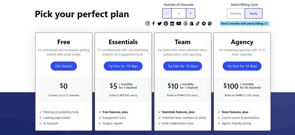 Buffer's free plan is quite robust, perfect for those on a student budget.